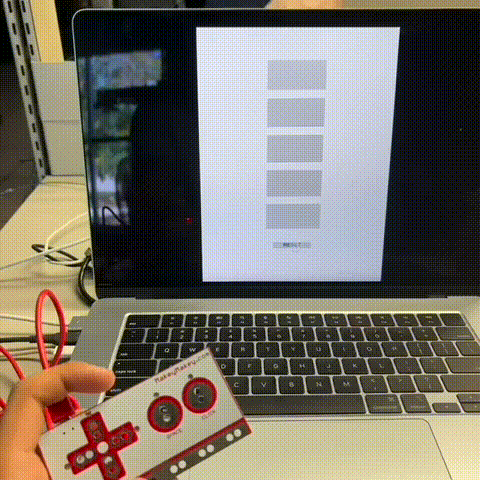 Using makey-makey input and protopie for a simple interaction.