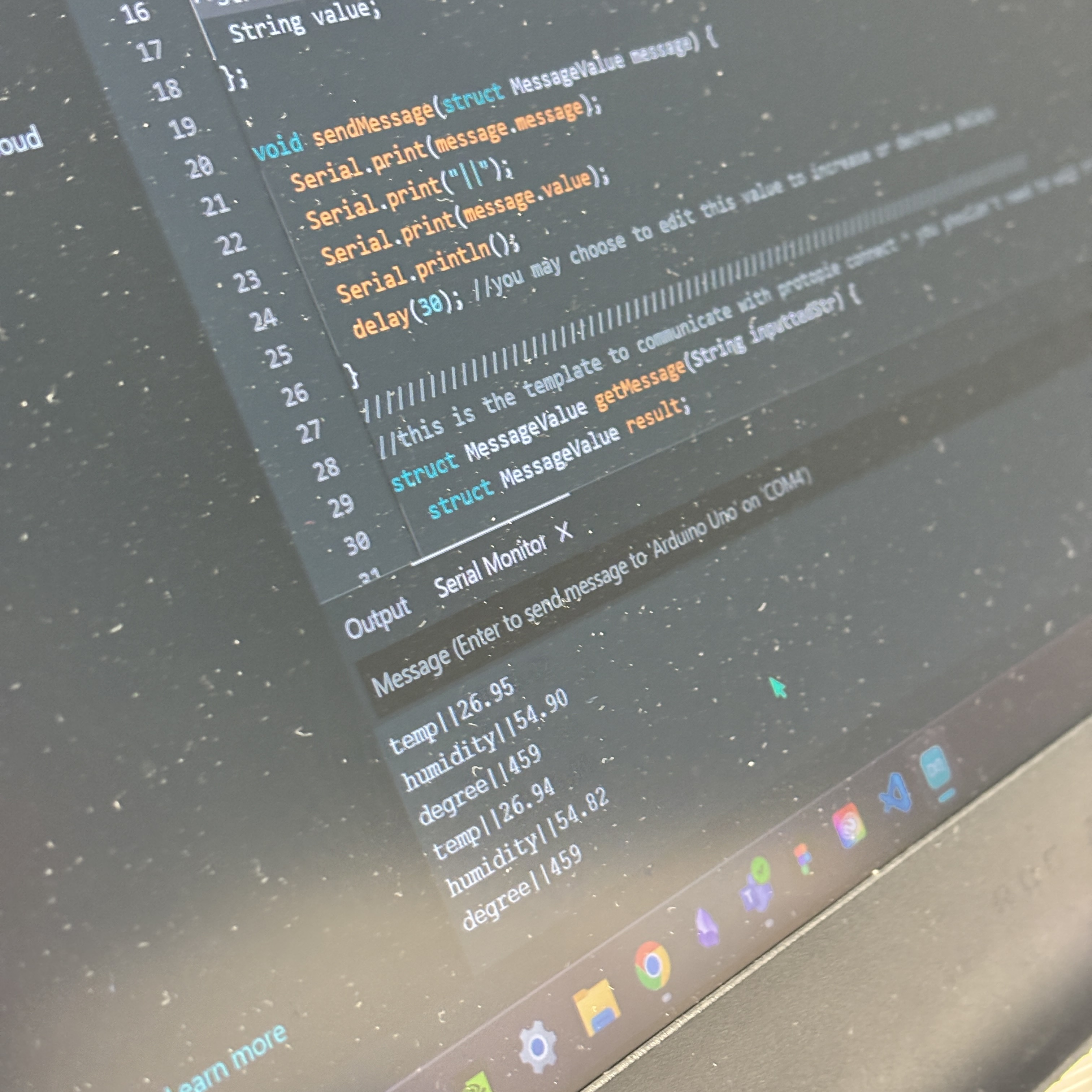 Using the sensors we were able to see the various data inside the serial monitor.